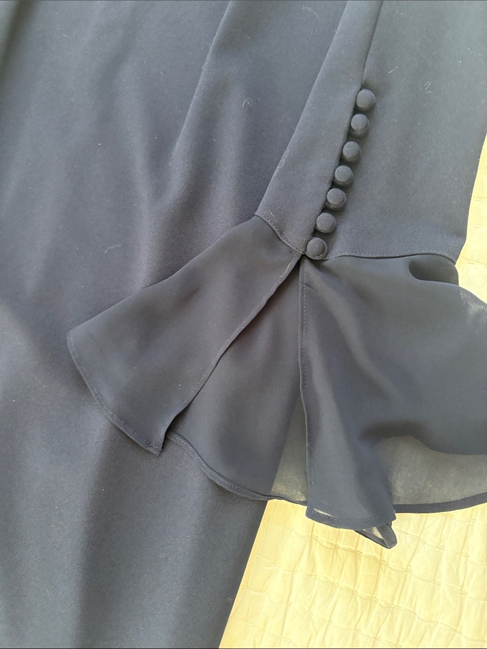 Calvin Klein Navy SheathDress with Flared Bell Sleeves - Picture 4 of 8